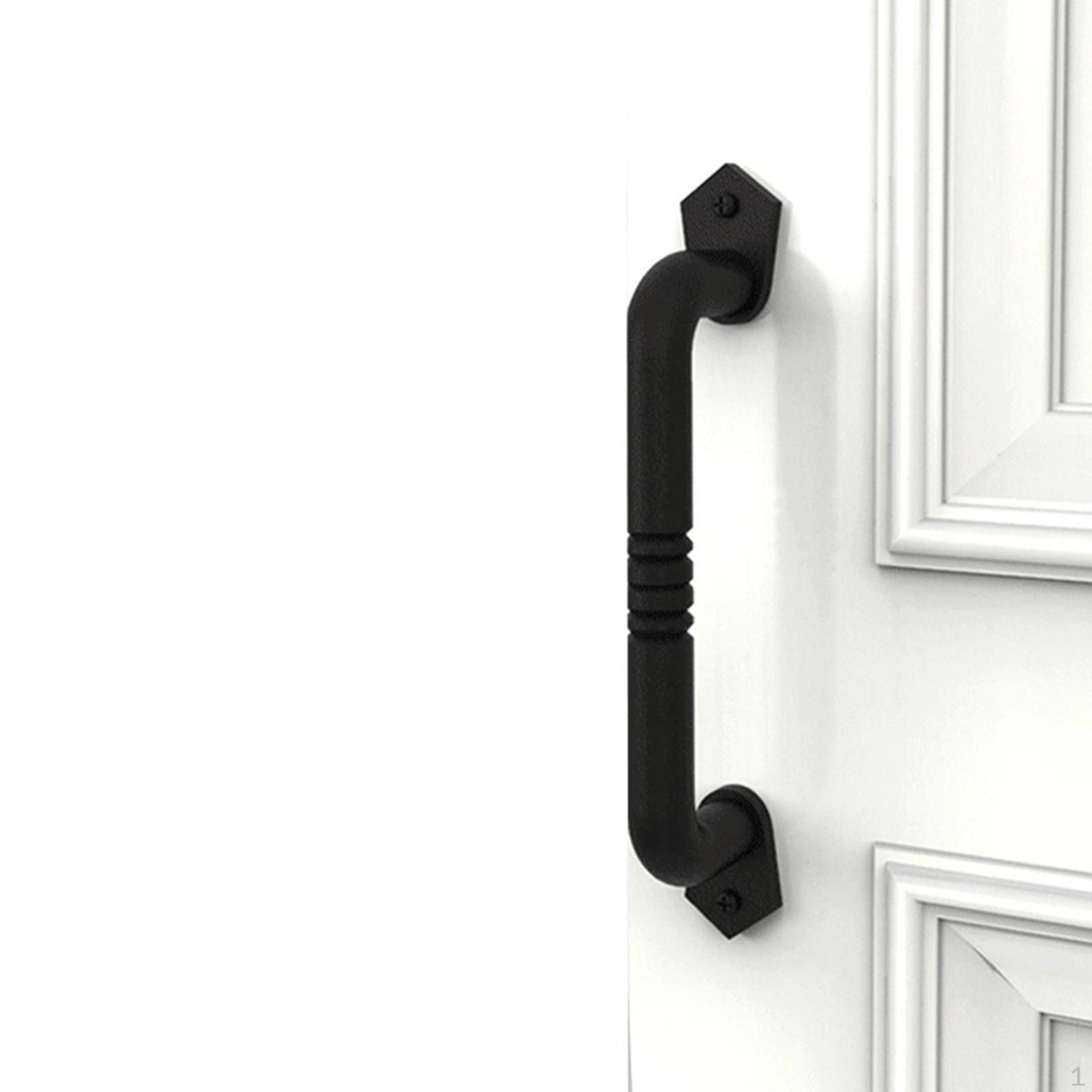 

Barn Door Pull Handle Gate Handles Black Carbon Steel Hardware Sliding for