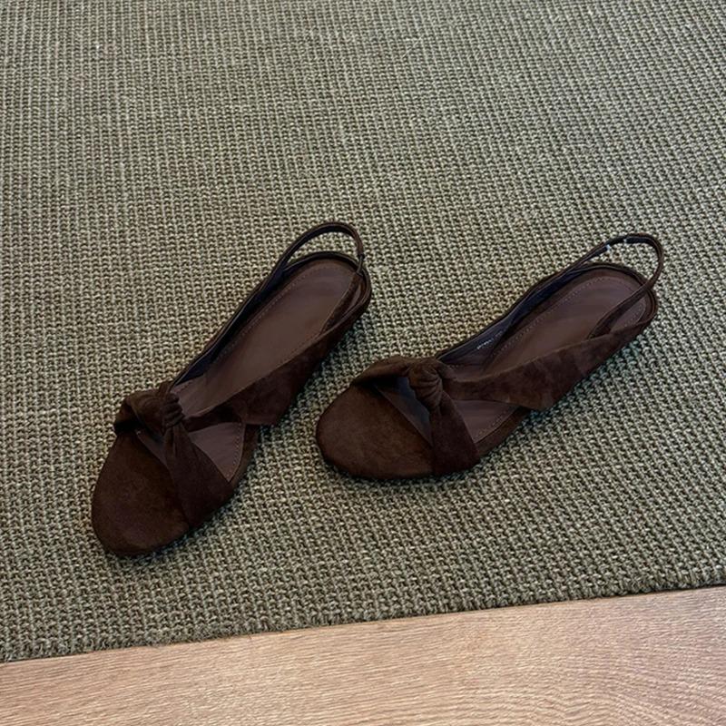 Fashion 2025 New Women's Cow Leather Narrow Band Patchwork Open Toe Slingback Sandals Kitten Heel Elegant Ladies Summer Slim Pumps Shoe