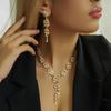 Classic Fashion Jewelry Wheat Ear Diamond Necklace Earrings, Fashion Wedding Accessories Women