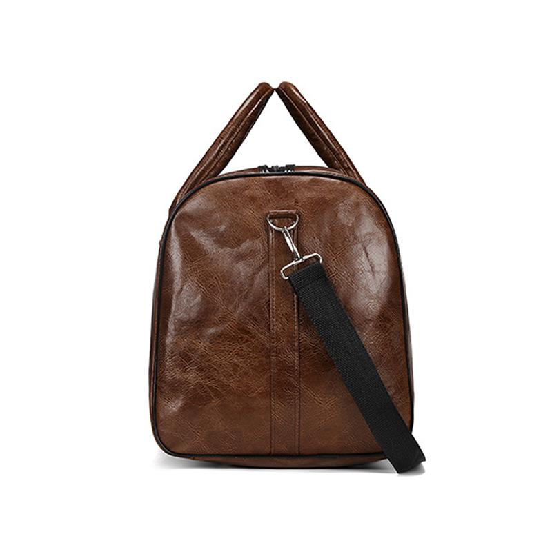 Pu Travel Bag Large-capacity Cylindrical Sports Fitness Bag Business Leisure Short-distance Business Trip Luggage Bag