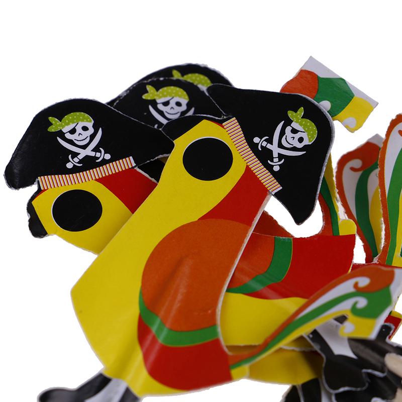 24Pcs Cake Toppers Pirate Theme Fruit Picks Insert Card Halloween Party Decor