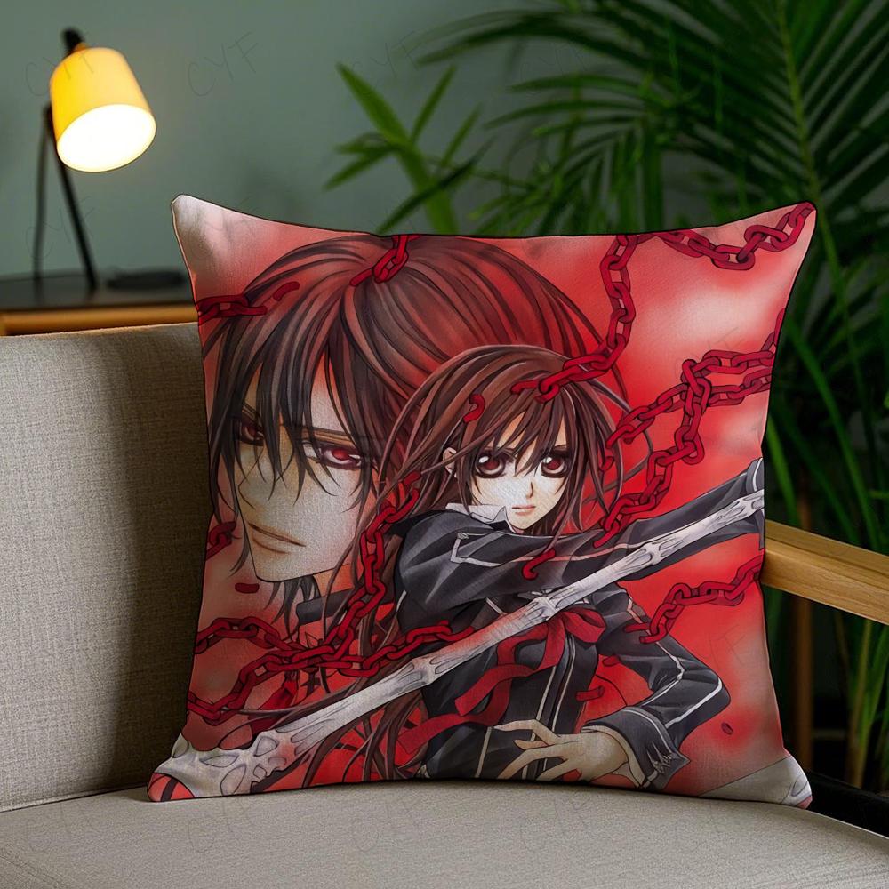 Vampire Knight Anime Pillow Case Anti-Dustmite Pillowcase Invisible Zipper Silky Short Plush Sofa Cushion Cover