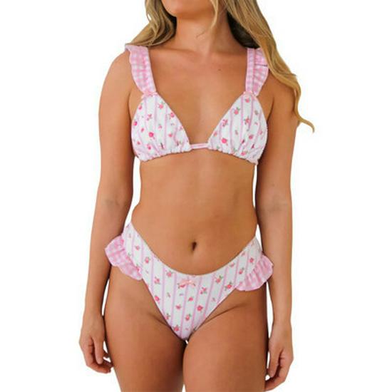 

2025 Зарубежный Принт Бант Сексуальный Раздельный Бикини для Женщин Large