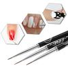 Black Color Nail Art Liner Brush Metal Handle Nail Drawing Pens  UV Gel Application