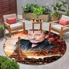 French legendary rock singer and actor Johnny Hallyday Round Carpet Soft Home Decoration Corridor Table and Chair Anti slip Outdoor Floor Mat rug H9