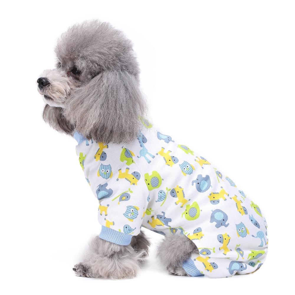 Pet clothes pajamas with elastic washable wear-resistant cotton pajamas dog clothing puppy home