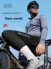 Pantaloni cu bretele din fleece NUCKILY pentru ciclism pentru bărbați și femei - Echipament cald pentru bicicletă de șosea toamnă/iarnă