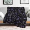 Twirling Vines Purple Grey Throw Blanket Cozy Throw Blanket Birthday Gift for Him Her