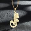 Kinitial Stainless Steel Animal Gecko Lizard Pendant Necklace for Women Chain Choker Necklaces Statement Jewelry Gift Colar