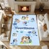 Bluey 103 Customized Name Floor Mat Design for Dormitory Playrooms Bedrooms Outdoor Antislip Carpet Anime Office Decor