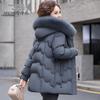 Snow Flying Women's Winter Mid-Length Hooded Down Jacket with Fur Collar