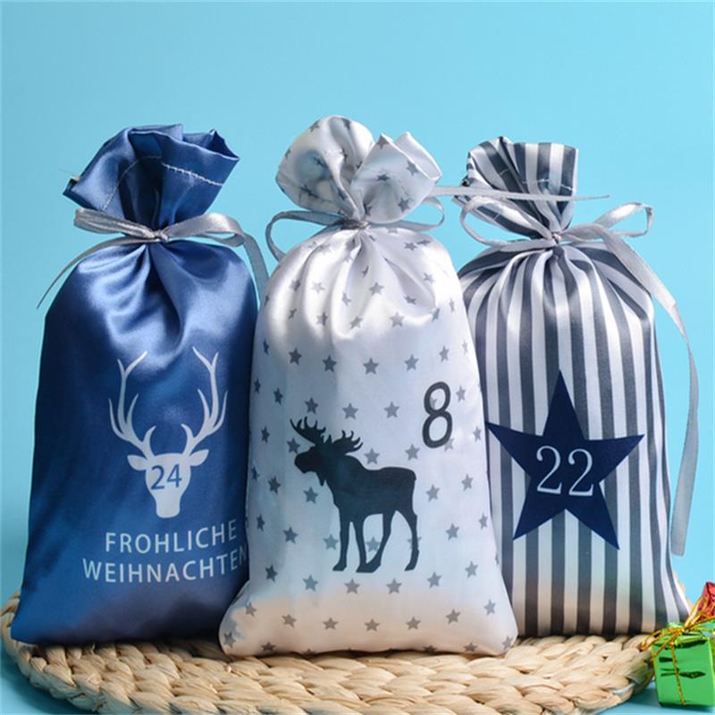 Christmas Decoration 2025 Advent Calendar 24pcs Gift Bags Kerst Decoratie DIY Paper Stickers Wooden Ornament Xmas Navidad