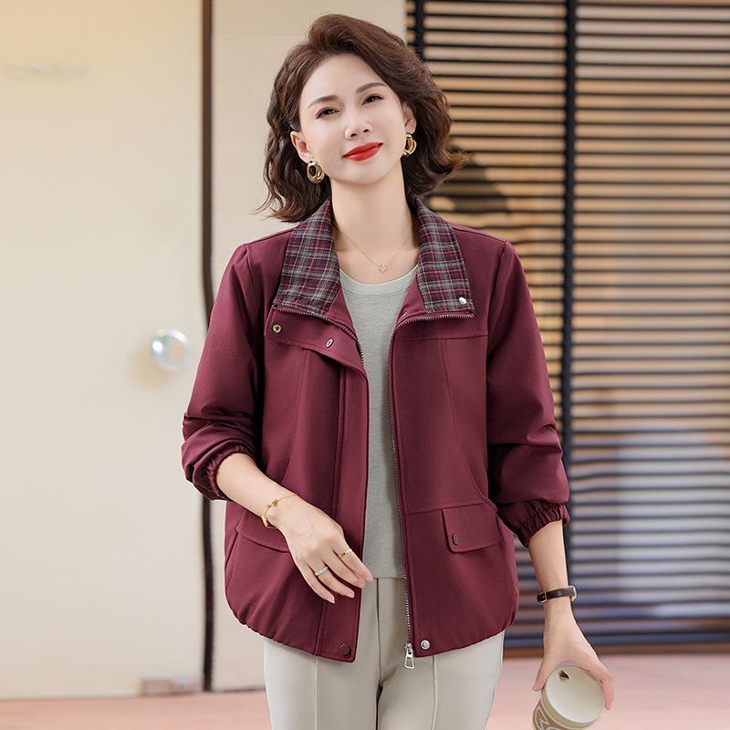 

Mother-in-law Spring & Autumn Fashionable Short Lapel Jacket 2026 - Elegant Temperament for Middle-aged & Elderly Women 4XL (for 67.5-75 kg) червоний