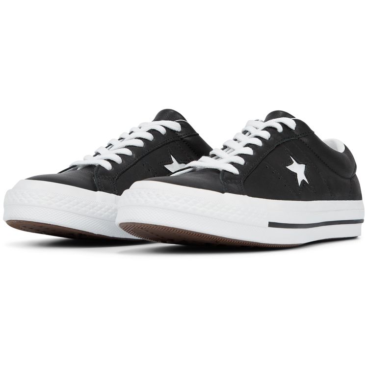 Converse One Star Series Leather Low Top Comfortable Sneakers Unisex Sneakers Black White 163385C