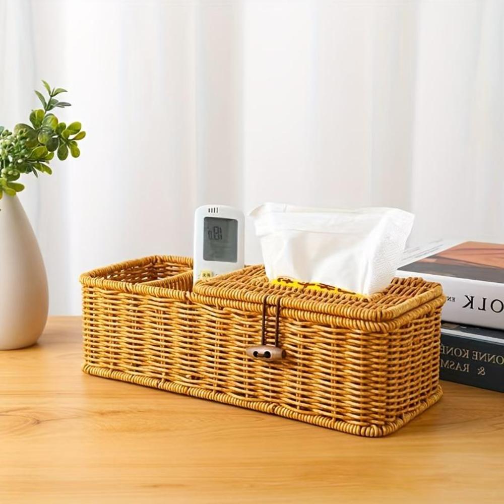 Woven Tissue Box Cover Breathable Design Tissue Dispenser New Paper Towel Holder Desktop