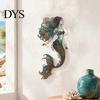 Beach House Wall Accents Metal Mermaid Decoration, Three-dimensional Hollow Iron Art Vintage Style Ocean Decor Sculpture, Retro Hanging Figures