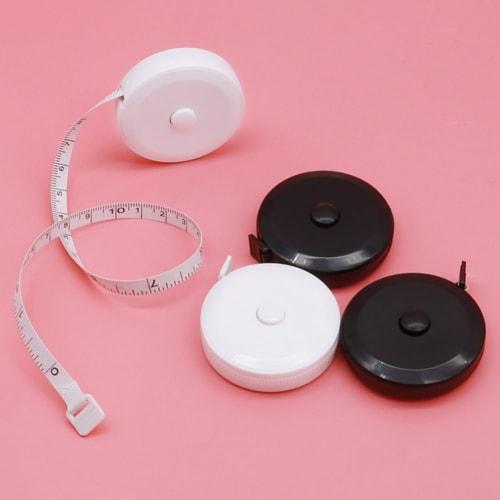 2m Automatic Rewind Tape Measure, White and Blue, Set of 2 Colors, 200cm (79 Inches) Bust and Waist Measurements, Double-Sided Graduations, Clothing T