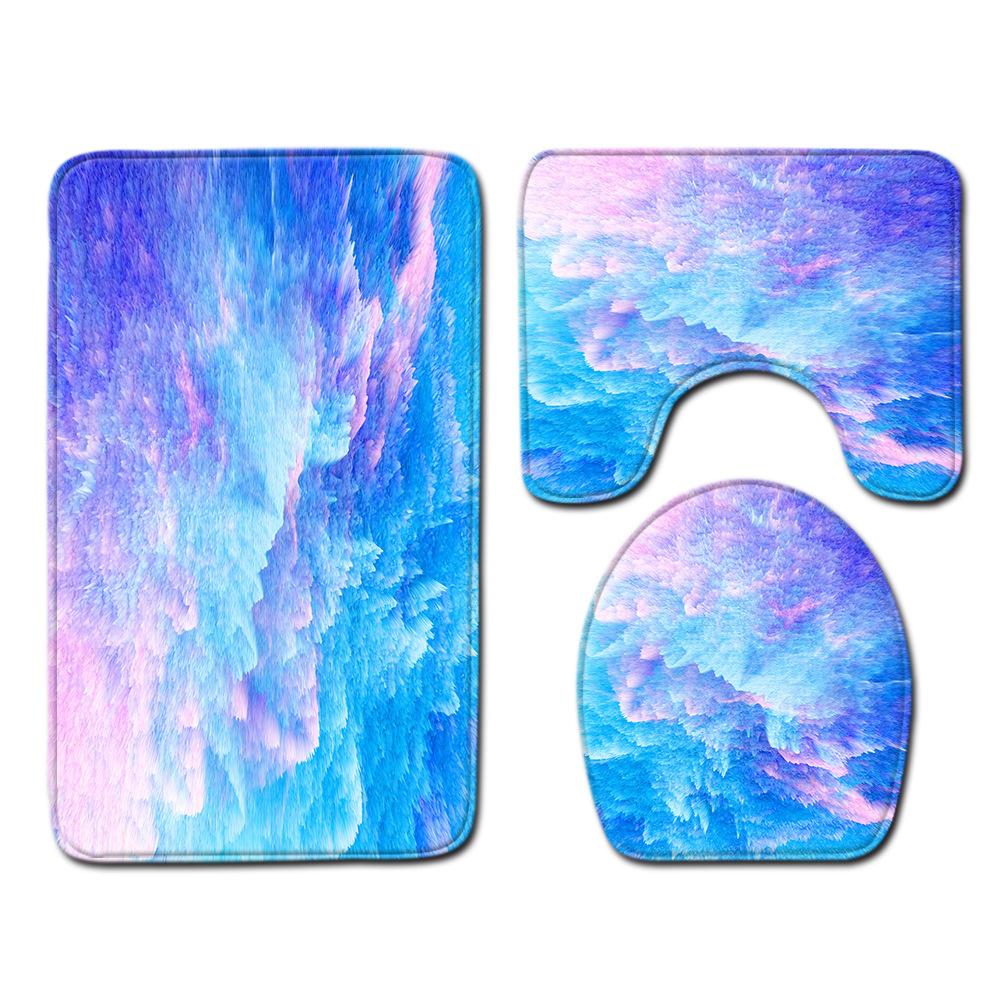 Gradual Change Pattern Toilet Floor Mat Three-Piece Bathroom Three-Piece Carpet Door Mat
