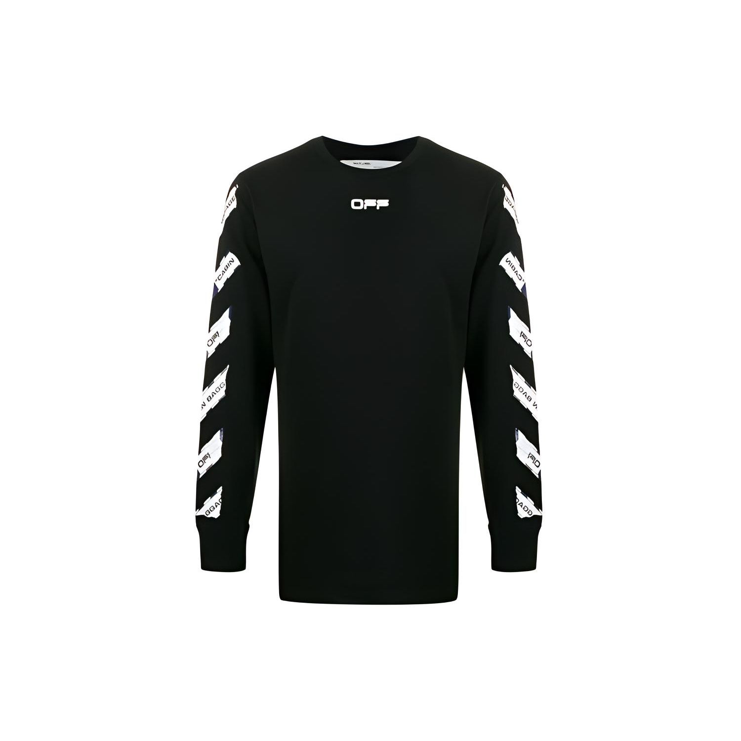 

Off-White Футболка с длинным рукавом Airport Tape, черные мужские топы OMAB001S201850031088 S