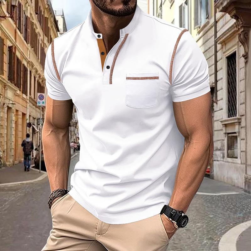 2024 Men's Quick-Dry Solid Color Polo Shirt: Summer Fashion with Turn-Down Collar