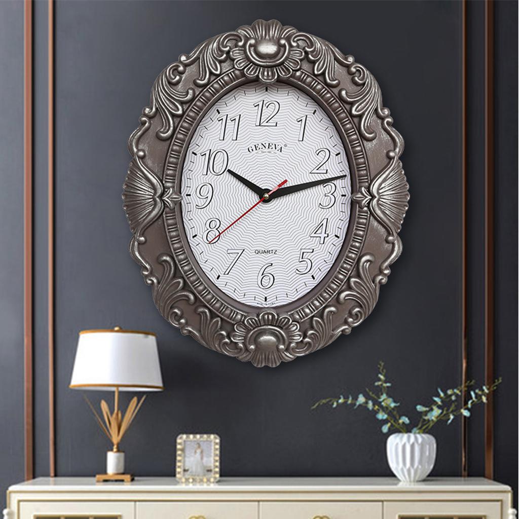Spanish Style Retro Glass Quartz Clock,Home Living Quiet Silent,Simple Clock Mute Wall Clock,Living Room Clock Glass Wall Watch