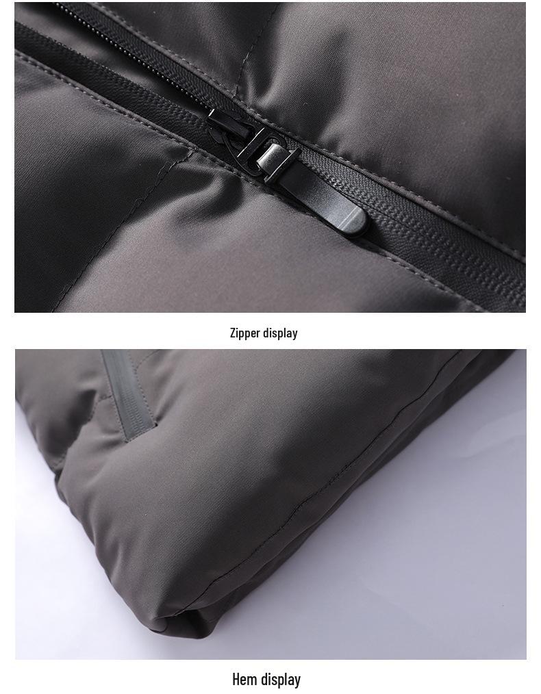 Men's Hooded Cotton-Padded Jacket for Autumn/Winter - Thick, Solid Color, Large Size Casual Wear