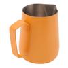 450ml Milk Frothing Pitcher 304 Stainless Steel Steaming Pitcher Milk Frother Pitcher for Coffee Shop Home Orange
