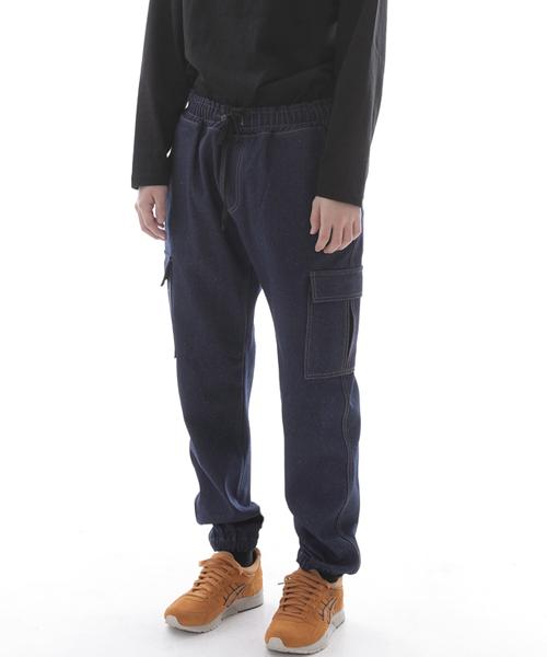 Seinteukeulu Retro Line Cargo Jogger Denim Pants Rl-311Cj Dark Blue