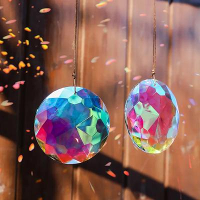 Attrape-soleil en Cristal Prisme Suspendu en Verre Arc-en-ciel pour Fenêtre Jardin Décoration de Maison