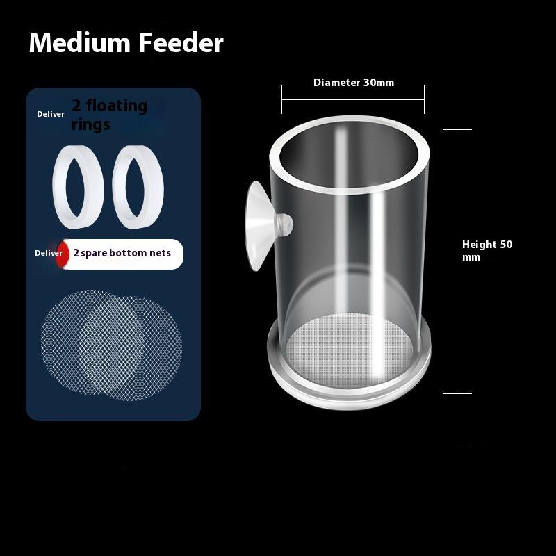 Reusable Transparent Acrylic Fish Feeder With Strong Suction Cups Floating Aquarium Feeding Ring Automatic Aquarium Feeding Tool