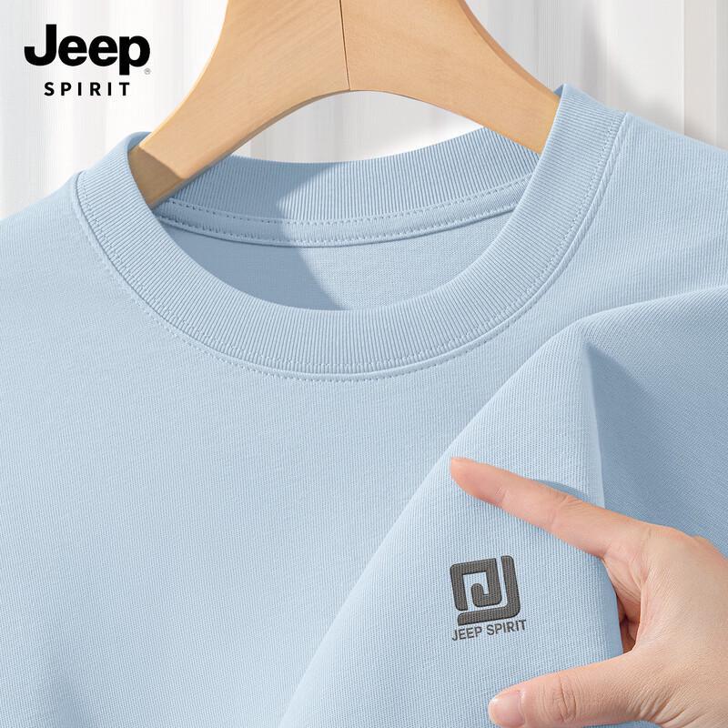JEEP SPIRIT Men's Loose Fit Cotton Long Sleeve T-Shirt with Emblem Print
