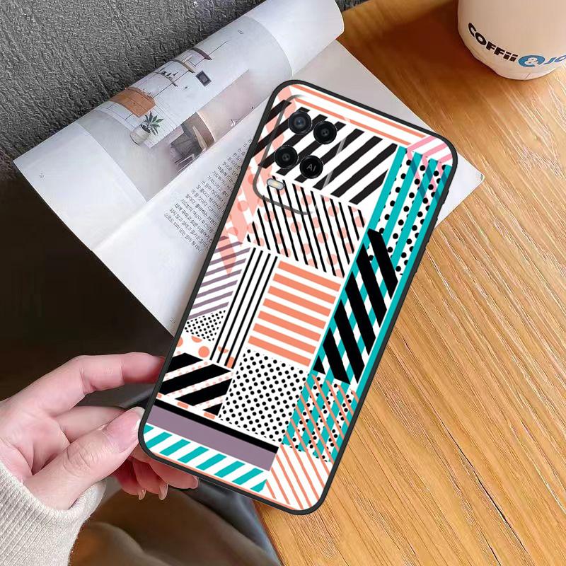Polka Dots Lines Abstract Art Case For Oppo A80 A60 A40 A6 A5 Pro A15 A16 A17 A57 A94 A74 A54 A76 A96 A18 A38 A58 A78 A98