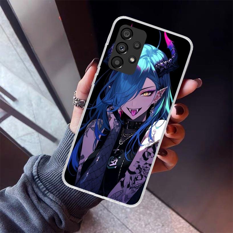 

Cartoon Cool Demon Girl Phone Case For Samsung Galaxy A12 A52S A42 A32 A22 A51 A50 Note 20 Ultra 10 S10 Plus A71 A70 A31 A30 A10 Samsung A20(A30)