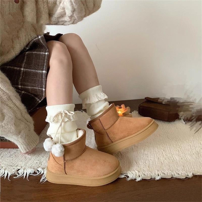 Non-slip and Cold-proof Cotton Boots, Piled and Thickened Cotton Shoes, Snow Boots, New Warm Cotton Shoes In Winter, Women's Shoes