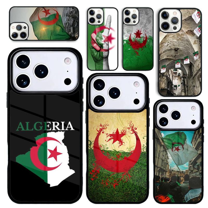 Capa Case for iPhone 17 Air 16 Pro Max 15 Plus 11 13 Mini 14 12 Back Phone Cover Flag of Algeria