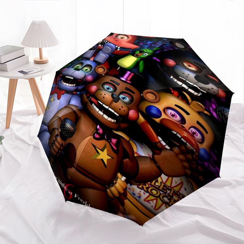 1PC Freddy's Rock Night Automatic Umbrella - Suitable Travel Outdoor Portable Umbrella Birthday Gift Daily Essentials