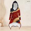 Women Plus Size Hooded Long Sleeve High Low Top Fitted Pants Two Piece White Printed Set