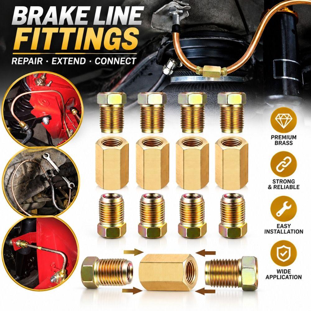 7/16 Inch-24 Threads Brake Line Fitting Inverted Flare Fitting Auto Brake Modification