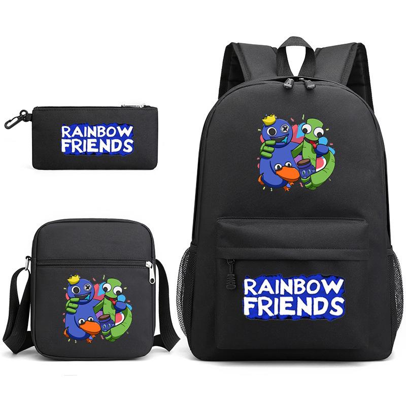 Rainbow Friends Backpack Digital Printed Backpack Student School Bag Shoulder Bag Pencil Case Three piece set