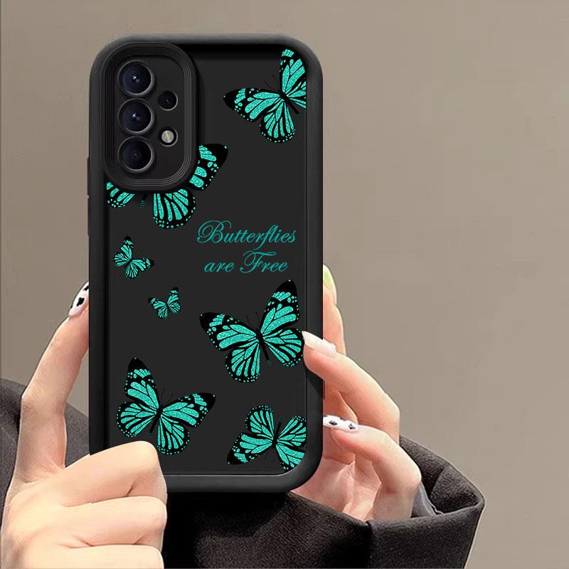 Butterfly Glitter Butterflies Case For Samsung Galaxy A55 A35 5G A13 A54 A53 A52 A34 A33 A32 A14 A23 A24 A12 A51 A71 Phone Cover