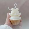 Silicone Mold for Muffin-Shaped Candles Featuring a Bear Design-Versatile for Candles,Plaster,Resin,And Clay for Home Decoration