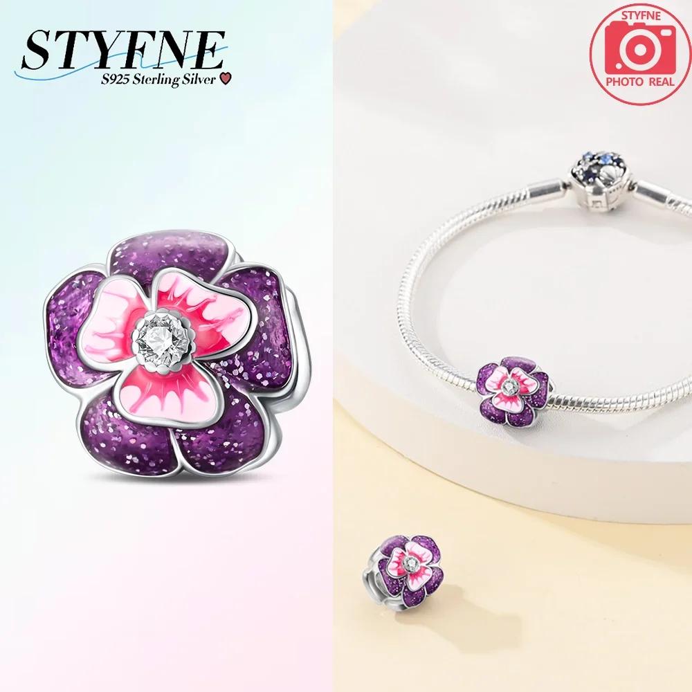 Authentic copper Flowers Pink Hearts Zircon Butterfly Green Dragonfly Charm Bead Charms Bead Compatible With Bracelets Diy Valentines Day Fine Gift