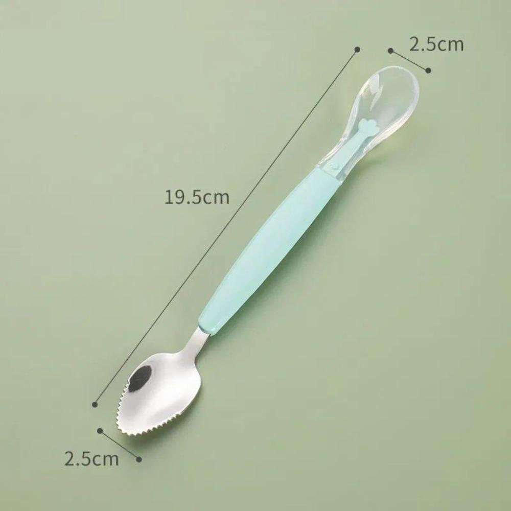 

Силиконовая дополнительная пищевая ложка из нержавеющей стали скребок для еды столовая посуда Green