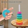 Montessori Rotating Rainbow Tower Baby Stacking Puzzle Toy Colorful Educational Gift Safe Environment Friendly Toddler Play Ramp