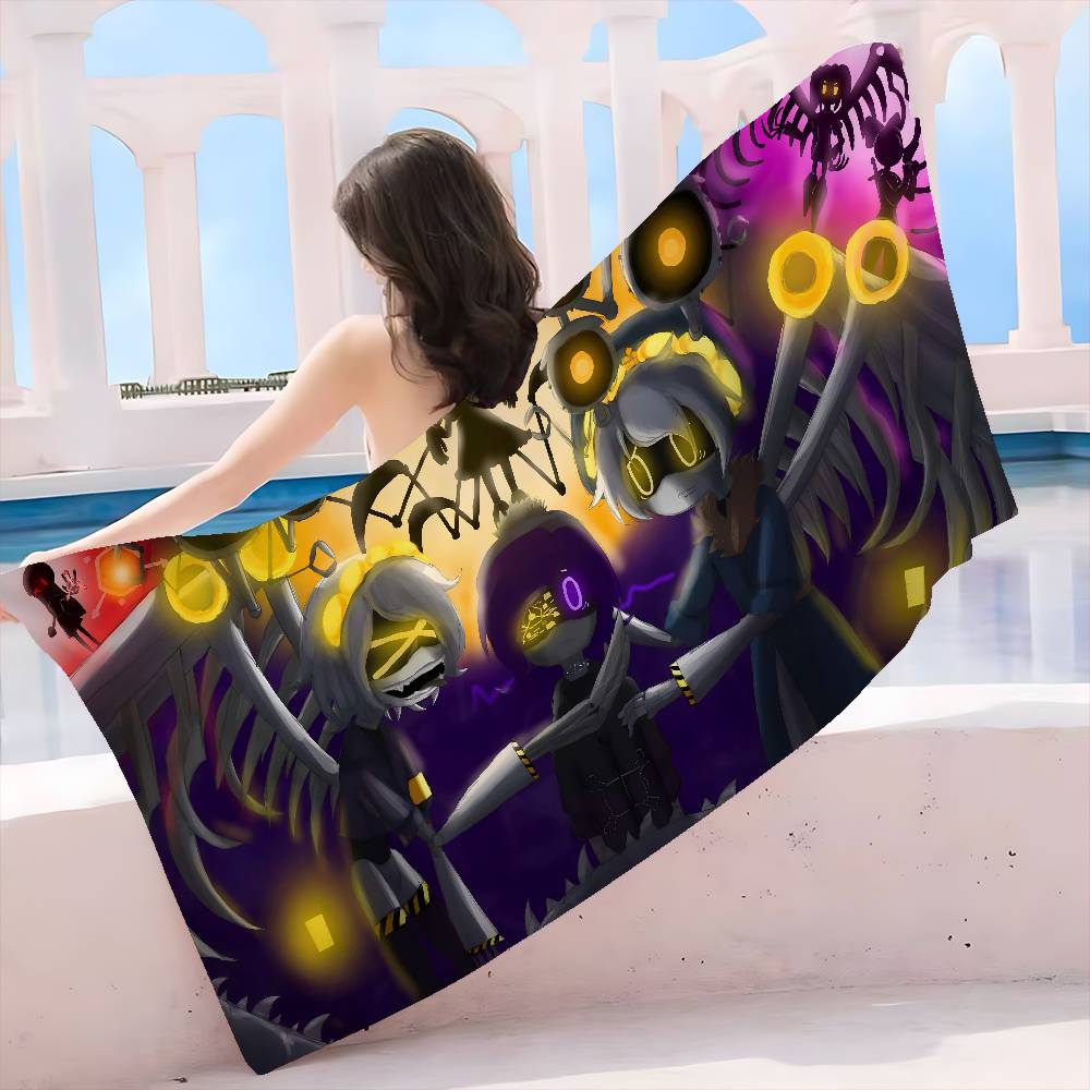 Anime Murder Drones Beach Towel Colorful Bath Towels For Girl Microfiber Quick Dry Custom Sand Free Beach Yoga Spa Gym Pool