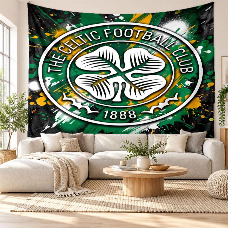 Celtic FC Wall Tapestry, Soft Fabric Wall Hanging, Decorative Backdrop For Bedroom Home Wall Art