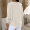 Women's Fashionable Casual Knitted Top Loose-Fit Solid-Colour Long-Sleeved Jumper