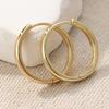 Elegant Concise Golden Plated Circled Hoop Earring for Woman's Vintage Geometric Party Vacation Jewelry Accessories Crafts Gifts