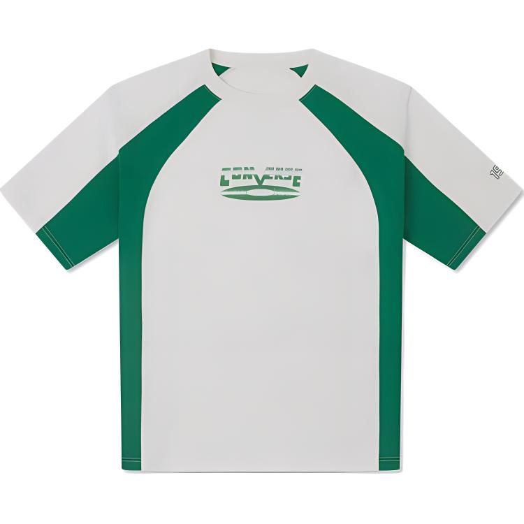 

New Converse T Shirt Men s White/Green 10027221-A01 S
