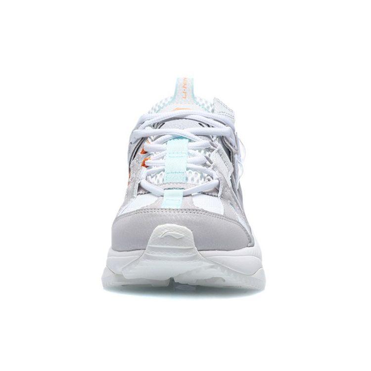 Li Ning Nebula M1 Textile, Synthetic Leather Cushioning Low Top Sports Casual Shoes Women's White Gray AGCQ244-1